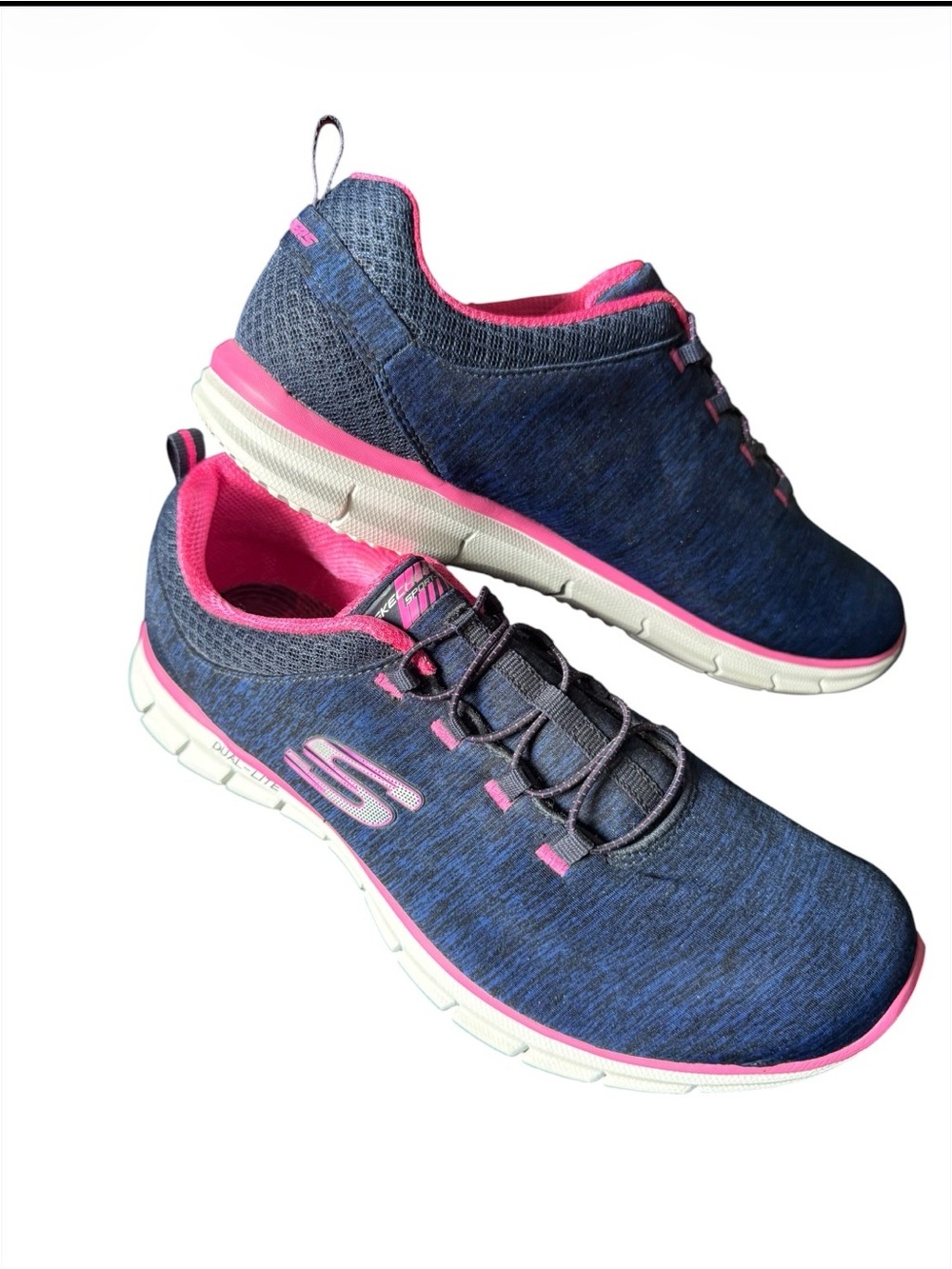 Skechers Air-Cooled Memory Foam Navy & Pink Slip-On Athletic Sneakers for Women